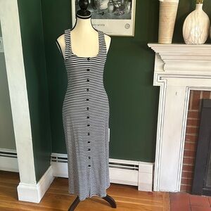EUC SÉZANE button front midi dress in nautical stripe size large